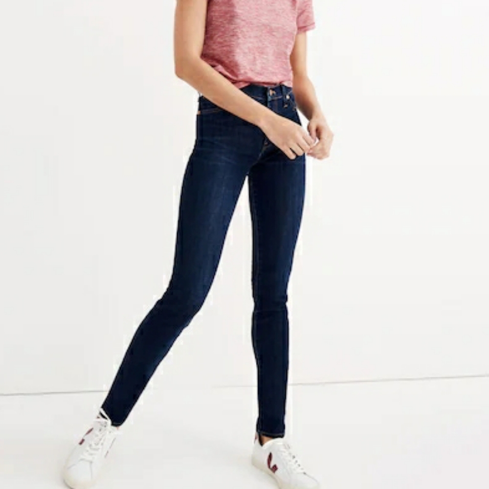 Madewell 9" Mid-Rise Skinny Jeans Dark Wash Size 30 Preppy Classic Minimalist